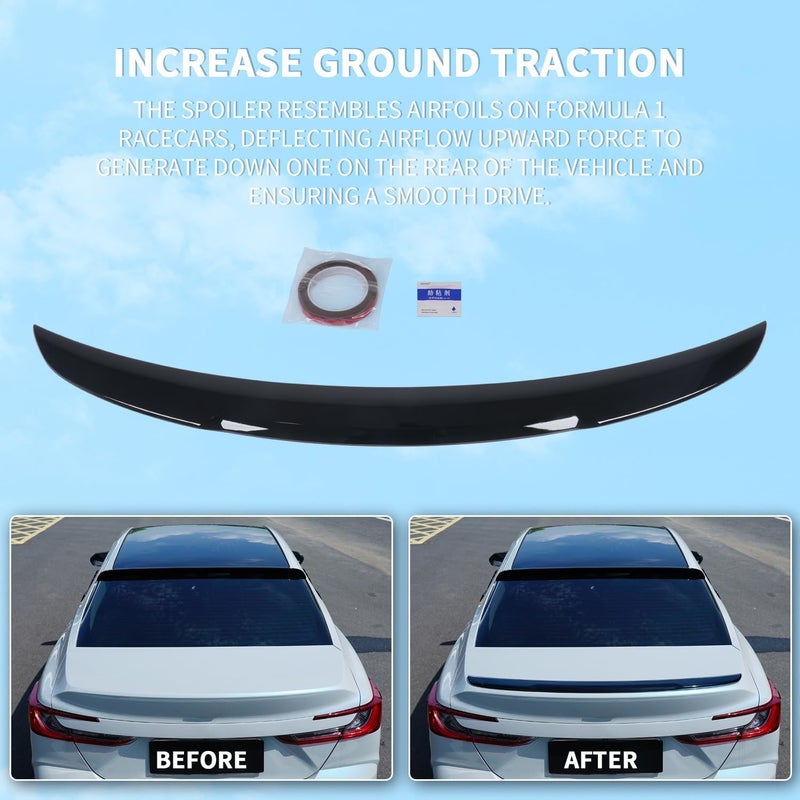 Archaic Rear Trunk Spoiler Wing Lid Compatible for 9th Gen Toyota Camry LE SE XLE XSE 2025 2026,High Kick Duckbill TRD Style,Camry Exterior Accessories,Glossy Black(Rear Spoiler 25-26) - Image 3